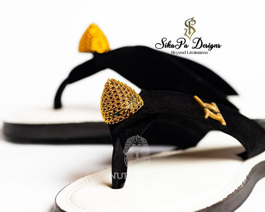 African Unisex Royal Sandals - Crown-inspired Ahenema