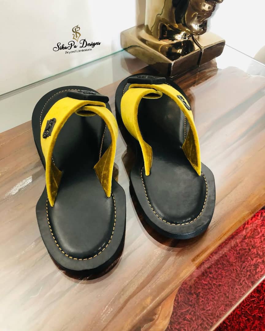 African Ahenema Leather Slippers – Men’s Cultural Wear