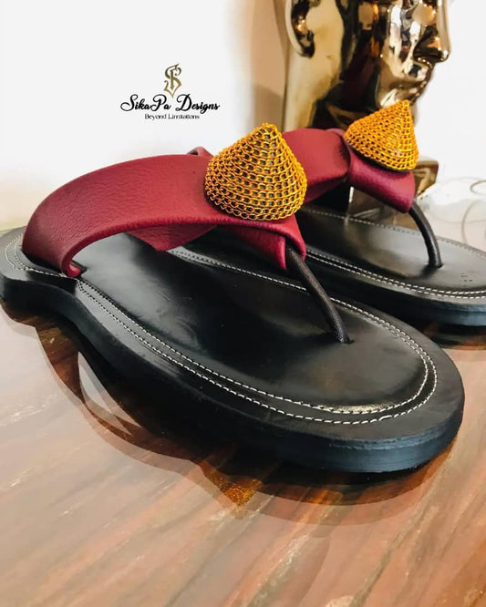 Ahenema Slippers – Authentic Ghanaian Royal Sandals (Handmade)
