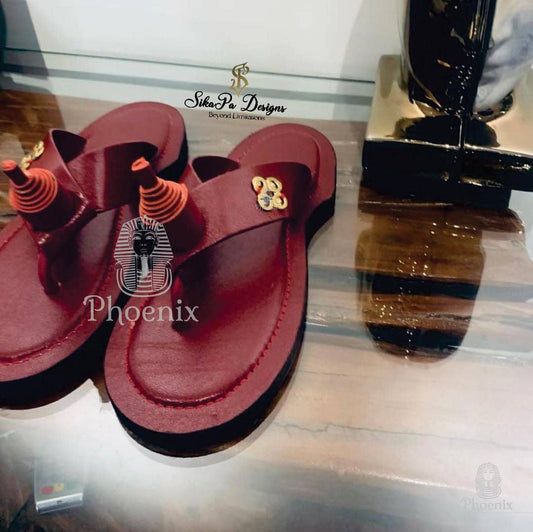 Traditional Ahenema Slippers – Unisex Handmade Leather Sandals