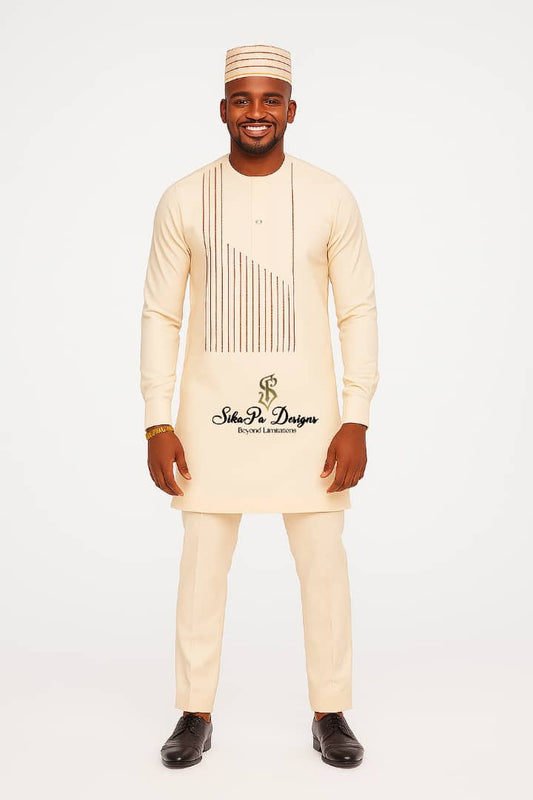 African Traditional Wear for Men – Custom Kaftan Sets