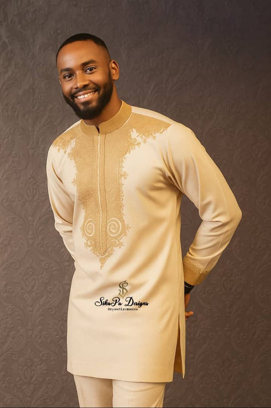 Two-Piece African Kaftan for Men – Custom Made to Order
