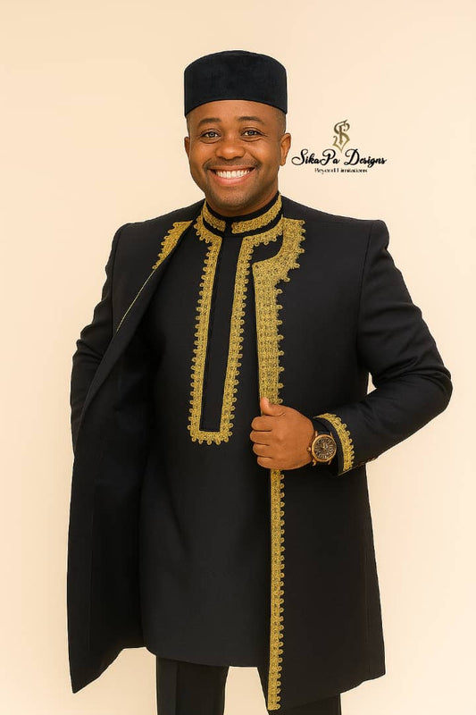 Luxury African Kaftan for Men – Tailored Wedding Outfit